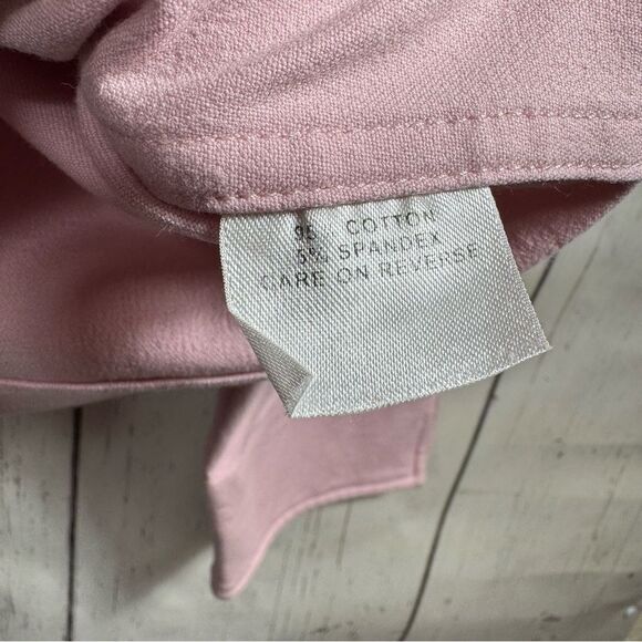 St John Sport By Marie Jacket Stretch Cotton Zipper Gold Detail Soft Pink Pocket - Picture 9 of 15